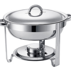 CHAFING DISH C/TAMPA REDONDA INOX 4,5LT (Diam:34x24cm)